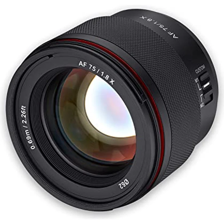 Samyang AF 75mm F1.8 für Fuji X - leichtes & kompaktes Portrait-Objektiv mit LSTM-AF, Wetterschutz & Custom Switch für hochwertige Reiseaufnahmen & Nachtbilder, für Fuji X Kameras X-T4 X-T30 X-Pro 3 – Bild 1