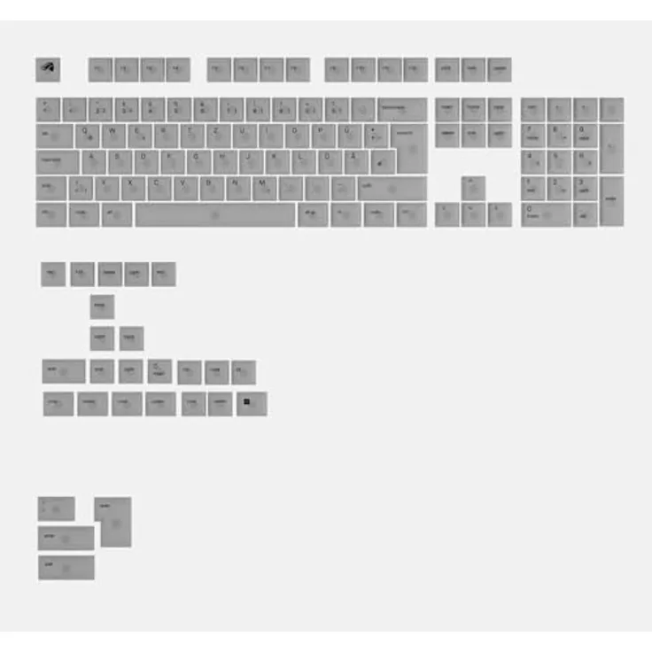 Glorious Polychroma V2 Keycaps, ANSI Layout (DE), Polycarbonat, UV-Druck - Transparent