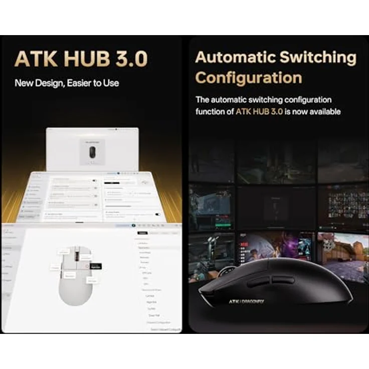 ATK A9 Mini+ Gaming-Maus, kabellos mit PAW3955 Sensor, 8K Hz Polling Rate, weiß – Bild 9