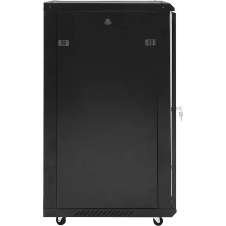 vidaXL Lexi 19 Zoll Serverschrank, 18U, abschließbar, Schwarz, aus kaltgewalztem Stahl mit abnehmbaren Seitenteilen – Bild 4