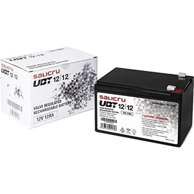 Salicru UBT 12V/12Ah, Wiederaufladbarer Blei-Bleidioxid Akku für USV-Systeme, wartungsfrei und hermetisch versiegelt – Bild 2