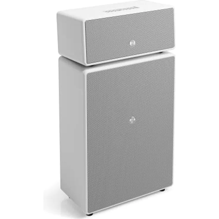 Audio Pro Drumfire II - Kraftvoller WiFi Multiroom Speaker - Kabellos mit Bluetooth –Tragbarer Lautsprecher mit AirPlay2, Google Cast, Spotify Connect - Weiss - Preisvergleich