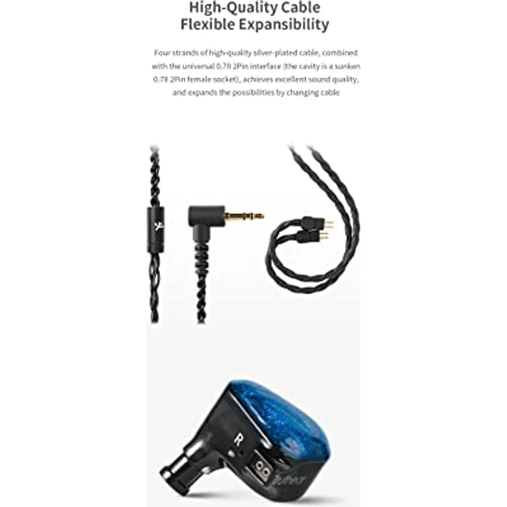Truthear Zero, Kabelgebundene In-Ear Kopfhörer mit dualen dynamischen Treibern, blau – Bild 8