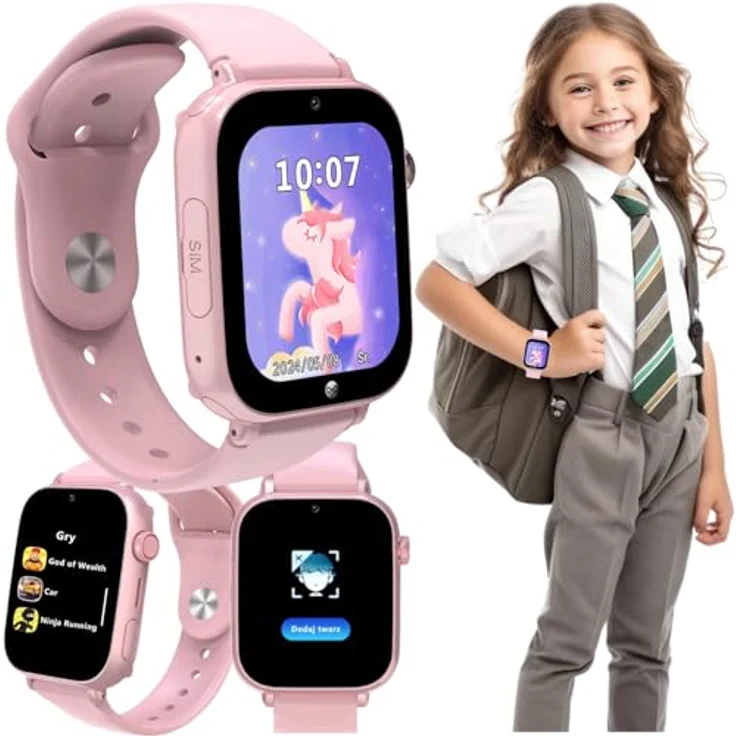 FOREVER Kids Look Me! 3 KW-520 Rosa - Smartwatch mit SIM Karte - 1,85” Display - GPS/LBS/Wi-Fi Standort - SOS Funktion - Anrufe & Video - IP65 Wasserdicht Kinder – Bild 1