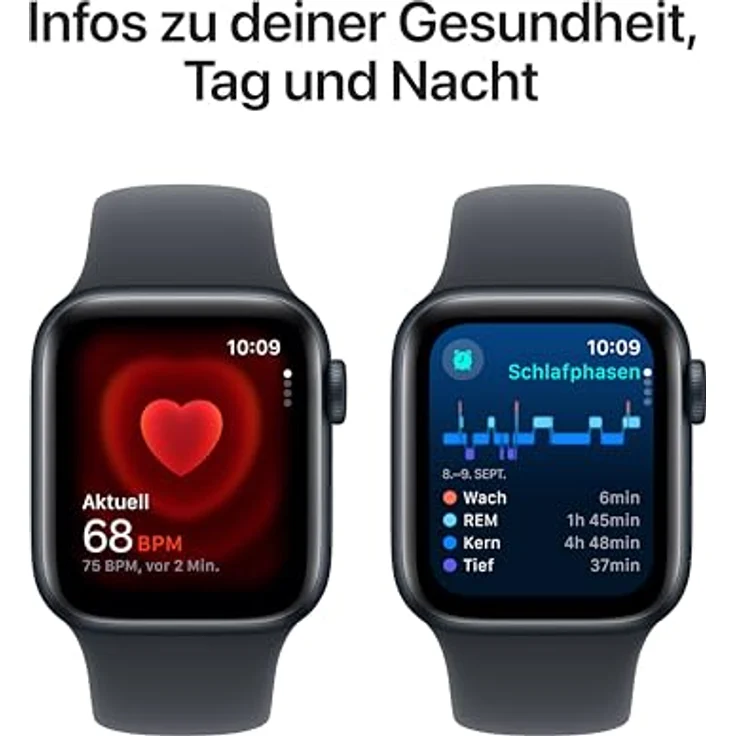 Apple Watch SE (2. Generation) GPS + Cellular 40 mm Smartwatch mit Aluminiumgehäuse in Mitternacht und Sportarmband in Mitternacht (S/M) - Fitness und Schlaftracker, Unfallerkennung, Retina Display – Bild 5