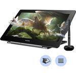 HUION Kamvas Pro 16 (4K) UHD Grafiktablett mit Display 15,6 Zoll Drawing Tablet, Blendfrei Grafikmonitor, Batterieloser Stift PW517 - Farbe: Schwarz