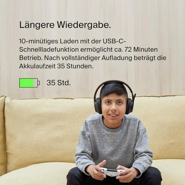 Belkin SoundForm Inspire kabelloser Over-Ear-Kopfhörer für Kinder, On-Ear-Kopfhörer für Mädchen und Jungen, Online-Unterricht, Reisen, integriertes Mikrofon – kompatibel mit iPhone, iPad, Galaxy usw. – Bild 2