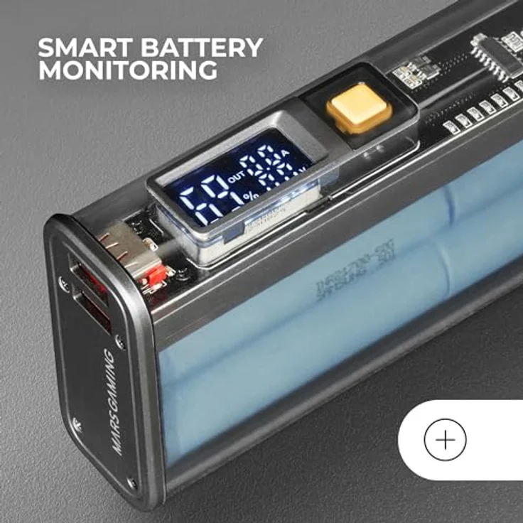 MARSGAMING MPK-20K Power Bank 22.5W, Samsung 20000mAh Batterien, QC3.0 & PD3.0 Schnellladung, Smart Display, Schwarz – Bild 4
