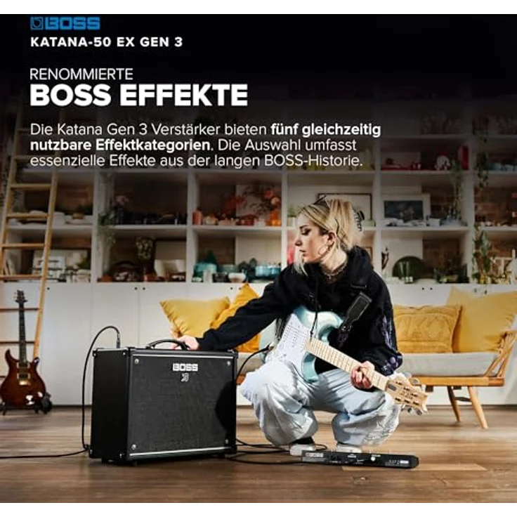 Boss by Roland Katana 50 EX Gen 3 Gitarren-Verstärker, 50 Watt, 2 Kanäle, 12 Zoll Custom-Lautsprecher, verbesserte Effektsektionen und Power Control – Bild 4
