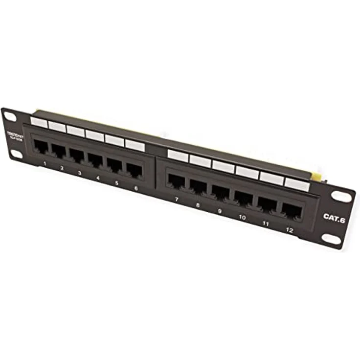 TRENDnet TC-P12C6, 12-Port Cat6 ungeschirmtes Patchpanel, 10 Zoll, 12 RJ-45 Gigabit Ethernet Ports, 250 MHz, Kabelmanagement inklusive – Bild 5