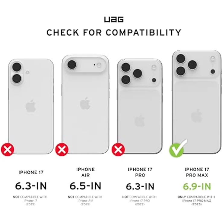 URBAN ARMOR GEAR UAG Displayschutzfolie für iPhone 17 Pro Max, gehärtetes Glas mit Anti-Fingerabdruck, HD-Klarheit, transparent, 17,5 cm (6,9 Zoll) – Bild 2