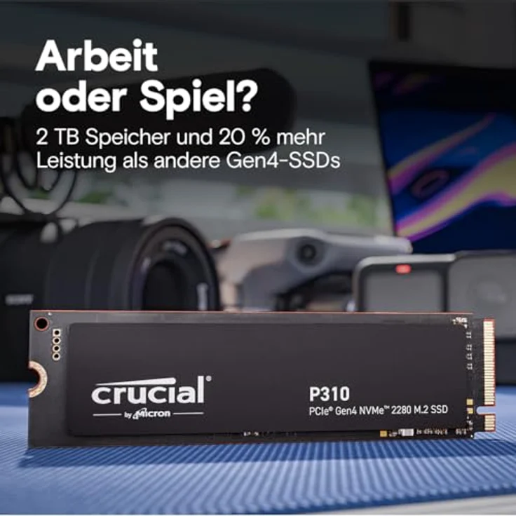 Crucial SSD 1TB M.2 (2280) P310 NVMe PCIe Gen4 interne, bis zu 7100 MB/s sequenzielles Lesen, kompatibel zu Gen3- und Gen4-Laptops und -Desktops – Bild 3