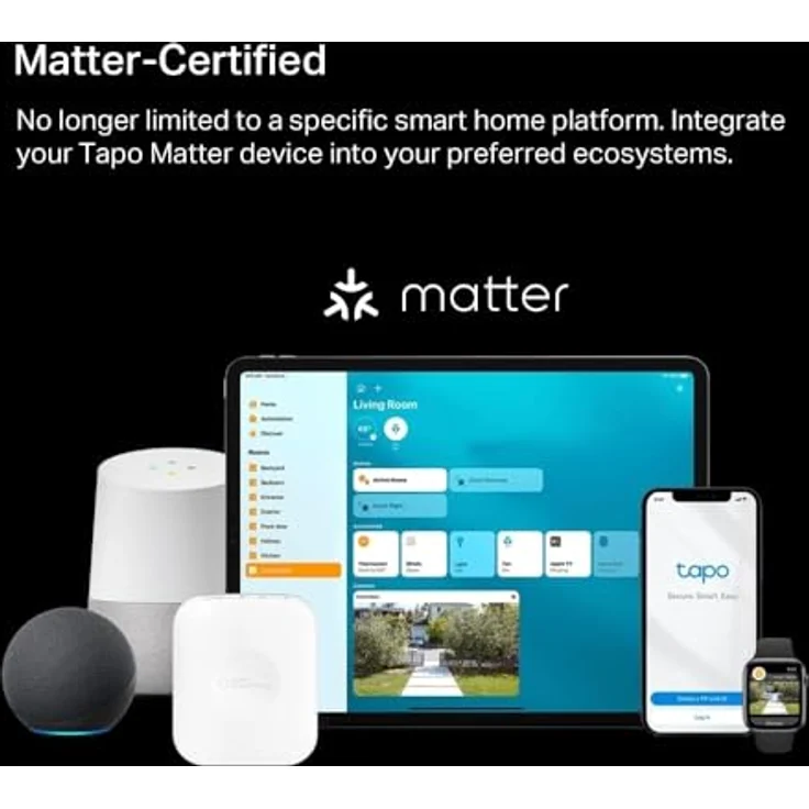 TP-Link Tapo P410M, Smart Outdoor WiFi-Steckdose mit IP54 Schutz, Energieverbrauchsüberwachung und Sprachsteuerung – Bild 5