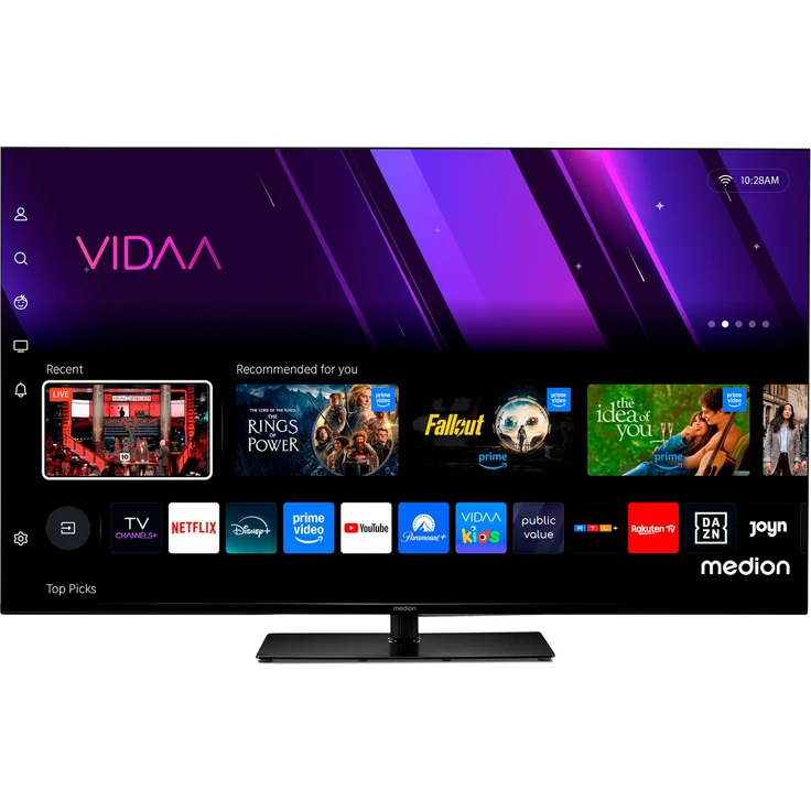 MEDION MD 865300, 65 Zoll (163,9 cm) 4K Smart-TV mit Dolby Vision HDR, Bluetooth, VIDAA Store, Prime Video, Disney+, schwarz – Bild 1