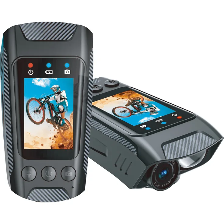 KKmoon 4K 60FPS Multifunktionale Fahrradkamera mit 2,0 Zoll IPS Bildschirm, Regenfest, WiFi, LED-Taschenlampe und eingebauter Fahrradhupe für Radfahren im Freien