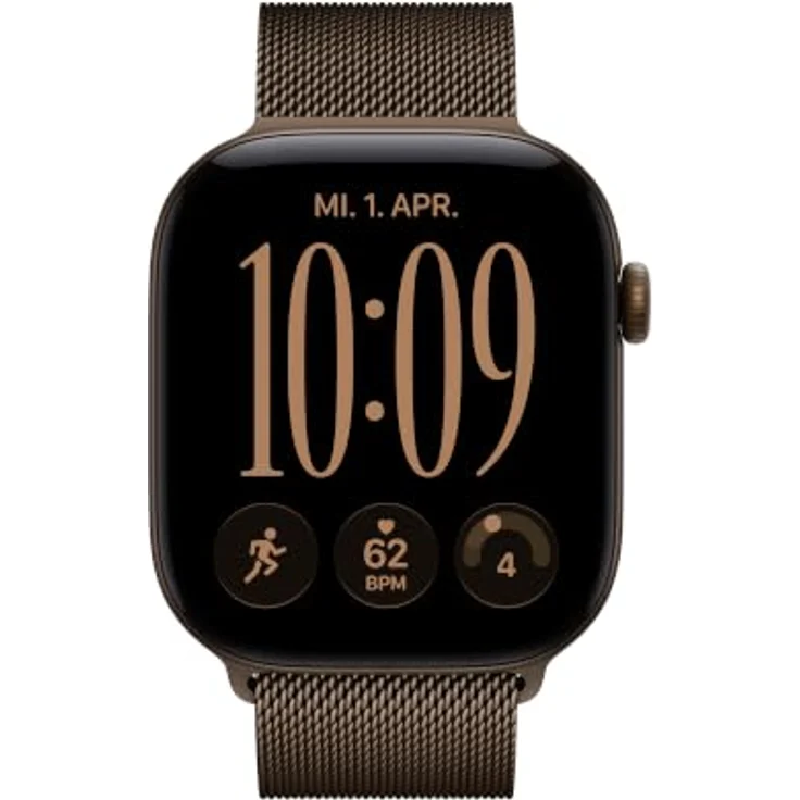 Apple Watch Series 12, 46mm Smartwatch mit dunkelbronze Aluminiumgehäuse, leistungsstarkem Gesundheits-Tracker und Milanaise Armband M/L – Bild 2