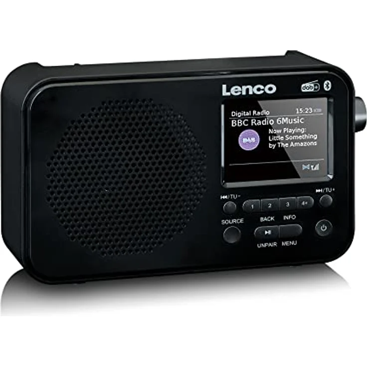 Lenco PDR-036 tragbares DAB+ Radio - Bluetooth 5.0 - PLL FM Radio - 4 Speicherplatztasten - 2,4” Farbdisplay - integrierter Akku - Uhr - Sleeptimer - schwarz – Bild 2