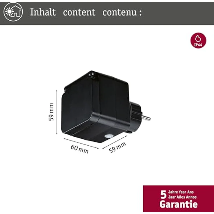 Paulmann Smart Plug Outdoor ZigBee Zwischenstecker, 3.680 Watt, App- und Sprachsteuerung, Repeater-Funktion – Bild 5
