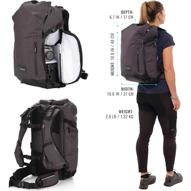 Shimoda Sidecountry 28 Damen Rucksack, modularer Toploader mit seitlichem Kamerazugriff, abnehmbarer Laptophülle, schwarz/weiß (520-352) – Bild 2