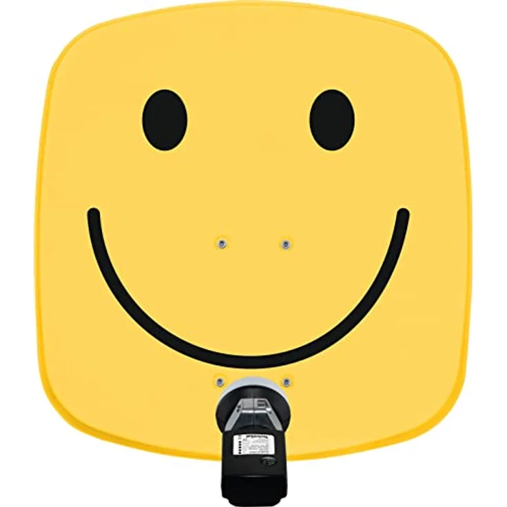 TechniSat DIGIDISH 45 – Satelliten-Schüssel für 1 Teilnehmer (45 cm kleine Sat Anlage - Komplettset mit Wandhalterung und Satfinder V/H-LNB) Smiley, gelb – Bild 2