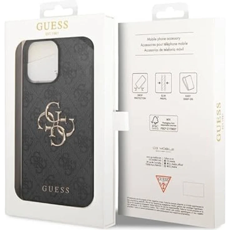 Guess GUHCP14X4GMGGR hülle für iPhone 14 Pro Max 6,7" grau/Grey hardcase 4G Big Metal Logo – Bild 5