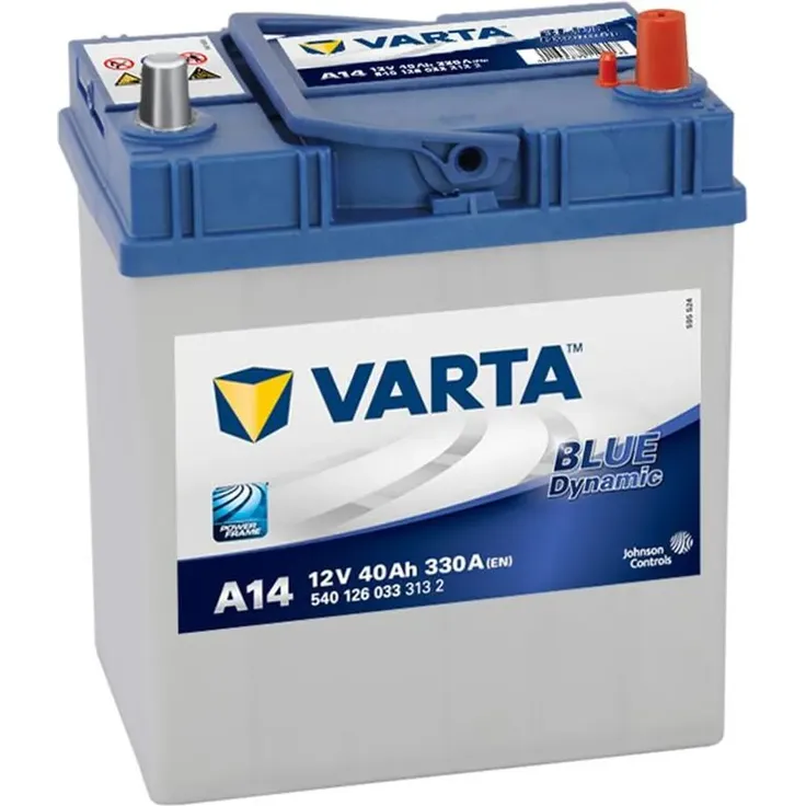 Varta A14 Blue Dynamic, Starterbatterie 12V / 40Ah / 330A, wartungsfrei, Pluspol rechts – Bild 1