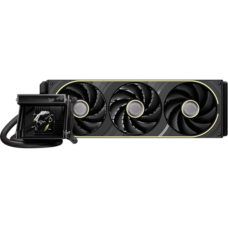 TRYX HOLO ARGB 360, AiO-Wasserkühlung mit 3x 120 mm Lüftern und 360 mm Radiator, schwarz