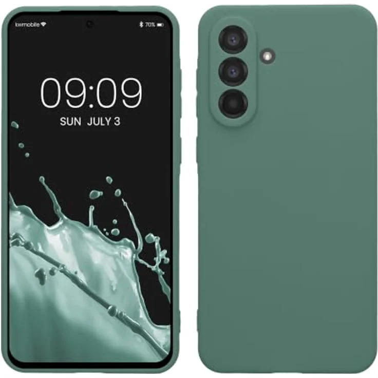 kwmobile Handyhülle für Samsung Galaxy A56 5G - weiches TPU Silikon Case in Tannengrün, rutschfest und stoßabsorbierend – Bild 1