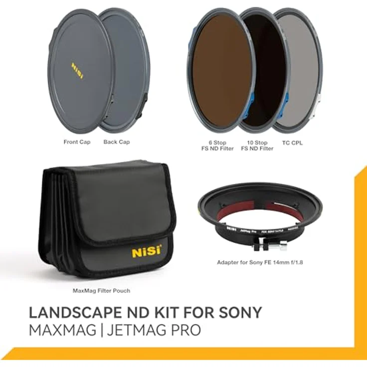 NiSi JetMag Pro MAXMAG Magnetfilter Kit für Sony 14mm F1.8 - ND64, ND1000, True Color CPL, inkl. Adapterring, Objektivdeckel und Filtertasche – Bild 3