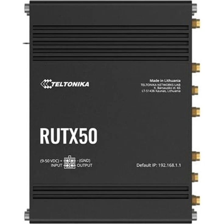 Teltonika RUTX50, Wireless Router mit WWAN, Wi-Fi 5, Dual-Band, 3G, 4G, 5G, DIN-Schiene montierbar, 4-Port-Switch, 1GbE