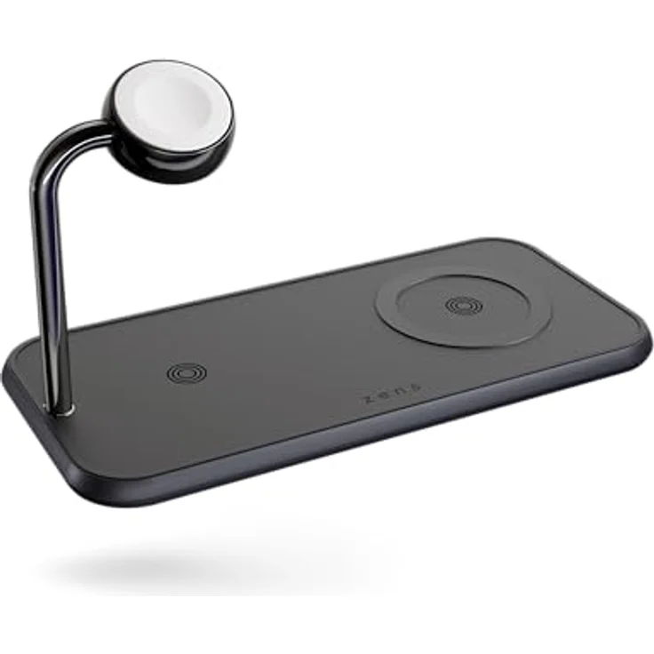OtterBox Zens Dual + Watch Wireless Charger, kabelloses Ladegerät (10 W) für iPhone, Apple Watch & Qi-Geräte, inkl. 24-W-Netzadapter (EU, GB, USA), Schwarz – Bild 3