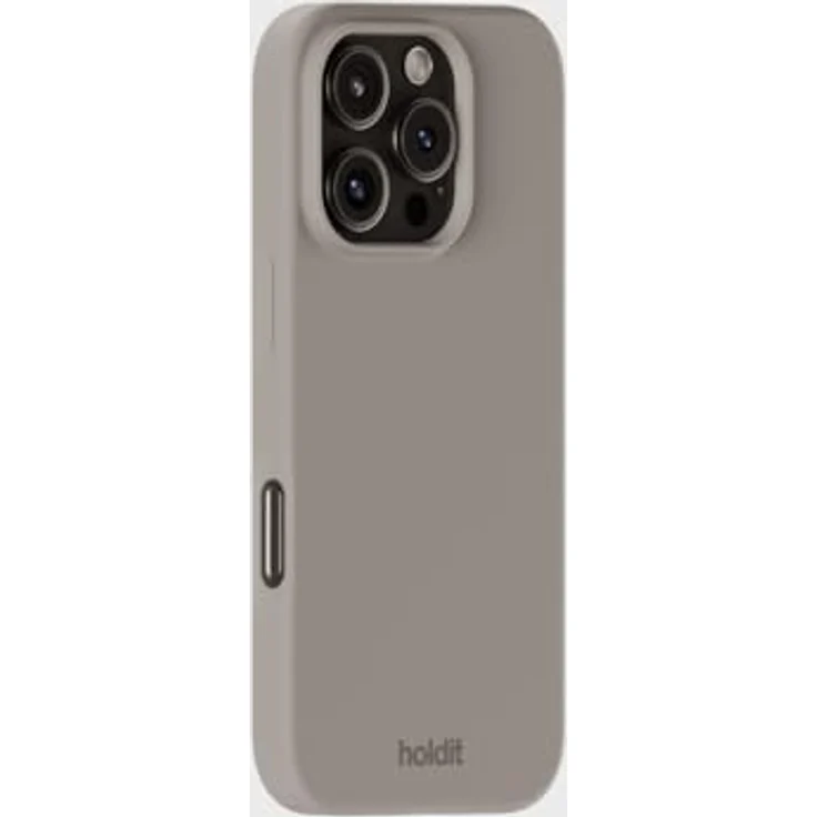 holdit Silikonhülle iPhone 16 Pro - 0,8mm Ultra dünn Handyhülle Silikon - Trendy Slim Silicone case mit Voller Schutz (erhöhte Kante für Kameraschutz) - Taupe – Bild 2