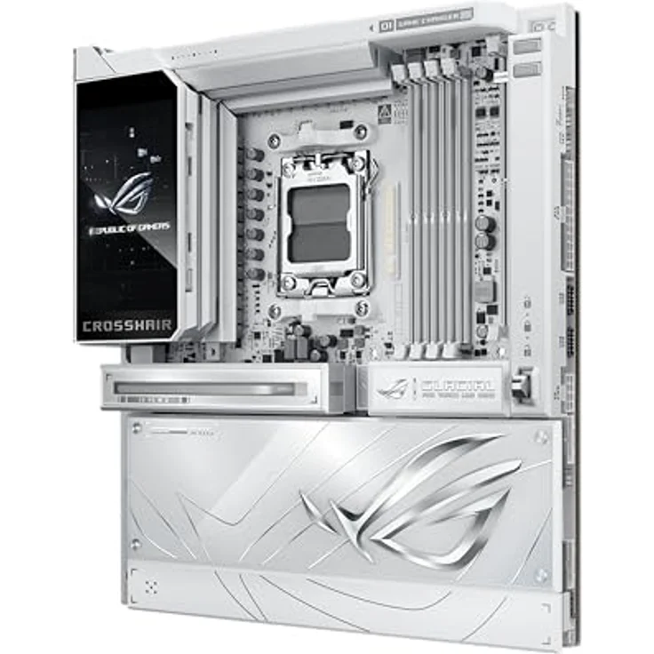 ASUS ROG Crosshair X870E Glacial Gaming Mainboard AMD AM5, E-ATX, DDR5, 10G Ethernet, WiFi 7, 2x PCIe 5.0 NVMe SSD, 2x PCIe 4.0 M.2, 12x USB 10Gbps – Bild 2