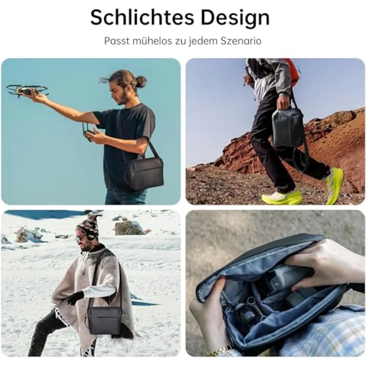 ROLLEI Fotoliner Drohnentasche, gepolsterte Umhängetasche mit flexiblem Hauptfach und Wasserabweisendem Material, Schwarz – Bild 8