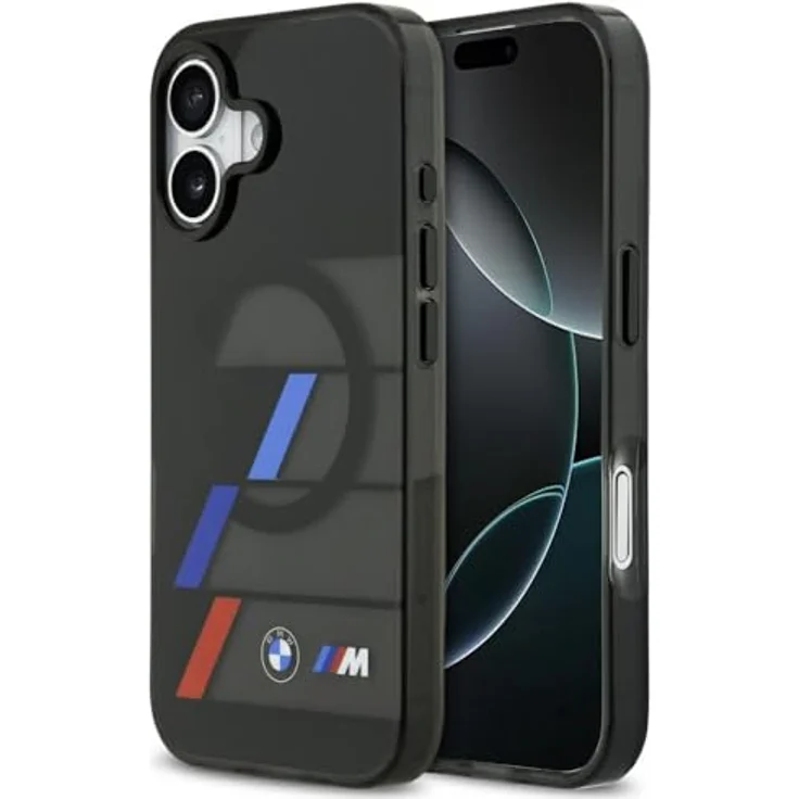 CG MOBILE BMW M IML Metallknöpfe Hülle für iPhone 17, TPU/PC, dreifarbige Linien, schwarz, kompatibel mit MagSafe – Bild 1