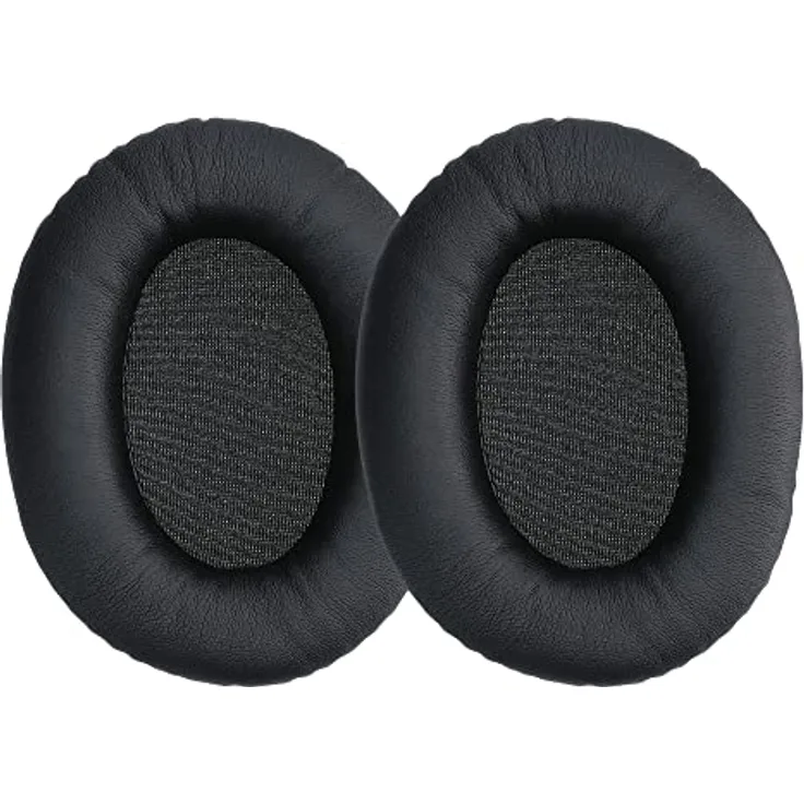 kwmobile 2X Ohrpolster kompatibel mit Kingston HyperX Cloud II/Cloud 2 / Cloud 1 - Kopfhörer Polster aus Kunstleder für Over Ear Headphones, Schwarze Lederoptik
