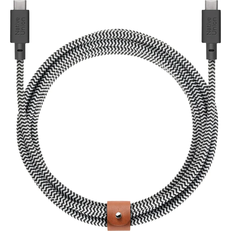 Native Union Belt Cable XL, USB 2.0 Kabel mit 3 m Länge und 100 W Hochgeschwindigkeitsladen