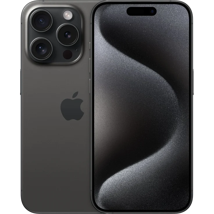 Apple iPhone 15 Pro 5G Smartphone 15,494cm (6,1 Zoll) OLED-Display, 256 GB interner Speicher, iOS 17, Titan Schwarz – Bild 1