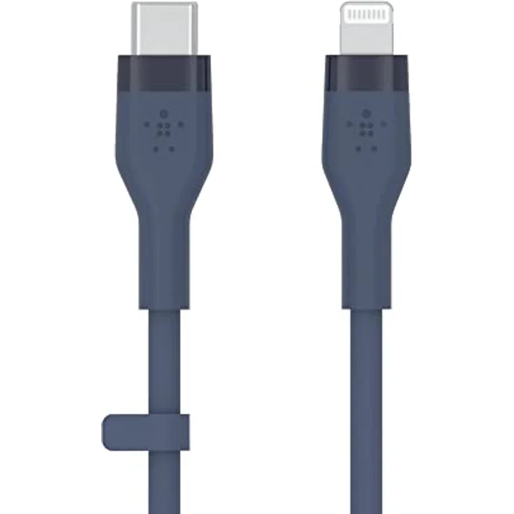 Belkin BOOST CHARGE Flex Silikonkabel USB-C auf Lightning, 1m, MFi-zertifiziert, blau, schnellladefähig – Bild 1