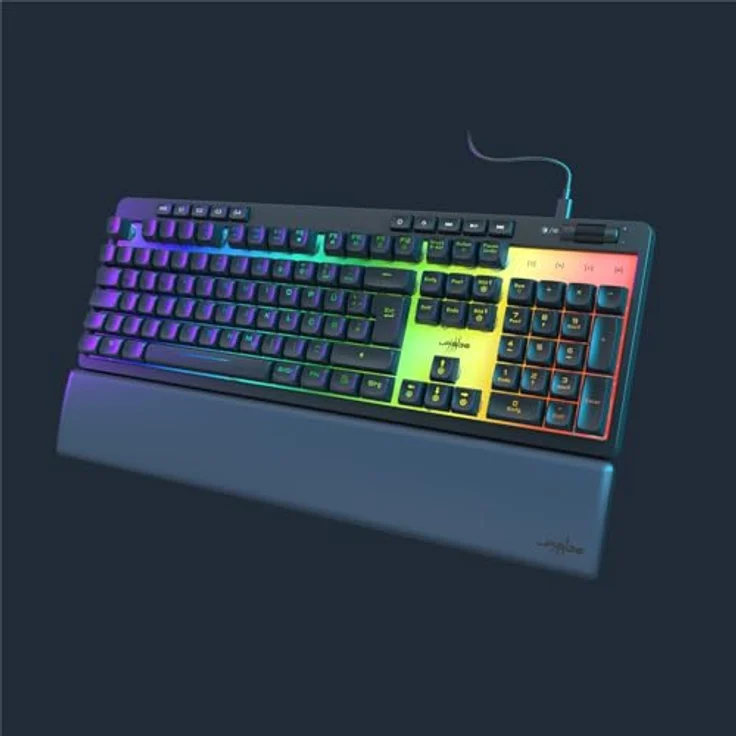 uRage Gaming-Keyboard Exodus 515 Illuminated, transparente Tastatur mit Abnehmbarer Handballenauflage, 10-stufige RGB-Beleuchtung, QWERTZ-Layout, in schwarz – Bild 3