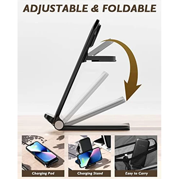 M2 TEC Wireless Charger 3-in-1, schnelles kabelloses Ladegerät mit 15W Schnellladung für Apple Watch und AirPods Pro, faltbares Design, Qi-zertifiziert – Bild 4