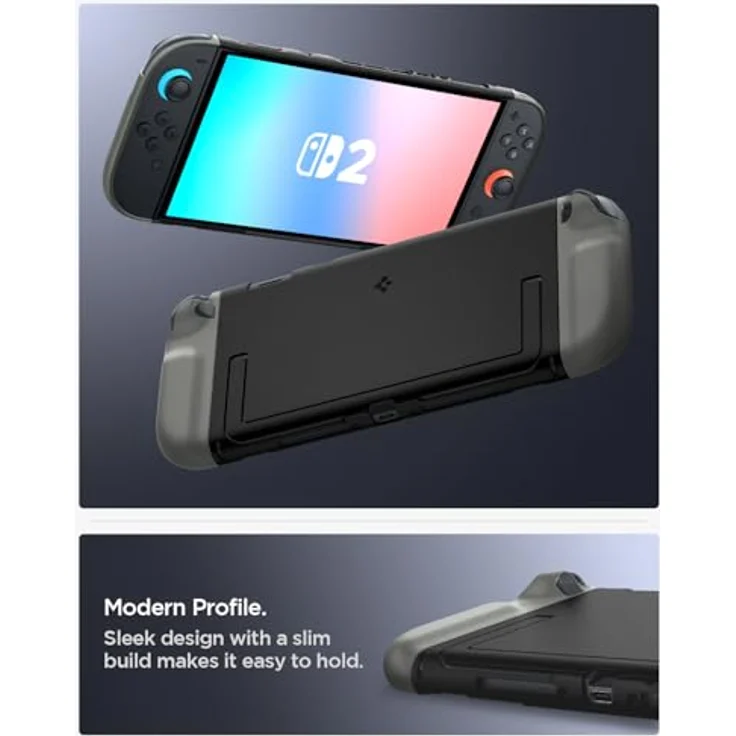 Spigen Nano Pop Hülle Kompatibel mit Nintendo Switch 2 2025 Case mit Ständer - Schwarzer Sesam – Bild 3