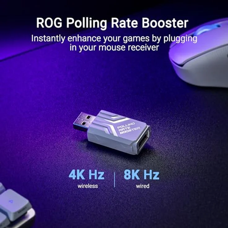 ASUS ROG Keris II Ace Wireless AimPoint White Gaming Maus (42.000 DPI, Ergonomisch, ROG Optical Micro Switches) – Bild 4