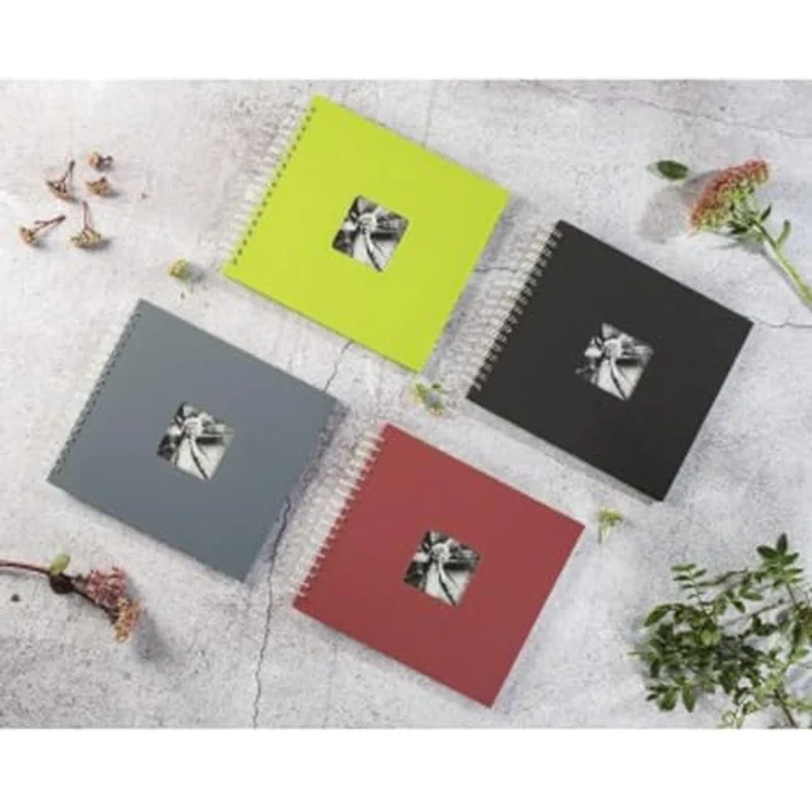 Hama Jumbo Fotoalbum, 36 x 32 cm, 50 weiße Seiten, 25 Blatt, mit Ausschnitt für Bildeinschub, Fotobuch schwarz – Bild 7