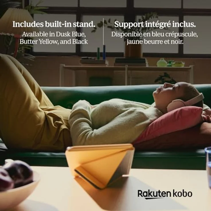 Kobo Libra Colour SleepCover Case | Butter Yellow | Sleep/Wake Technology | Built-in 2-Way Stand | Vegan Leather | Compatible with 7" Kobo Libra Color eReader – Bild 4