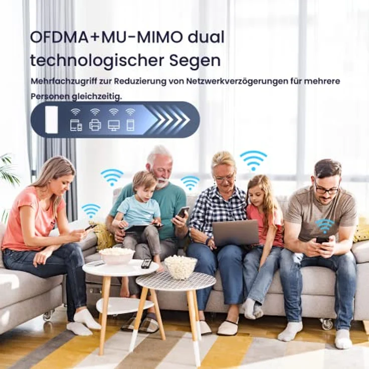 Tenda AX5400 Dual-band Wi-Fi 6 Mesh Router, bis zu 4804 Mbit/s, 6 Antennen, Weiß – Bild 7