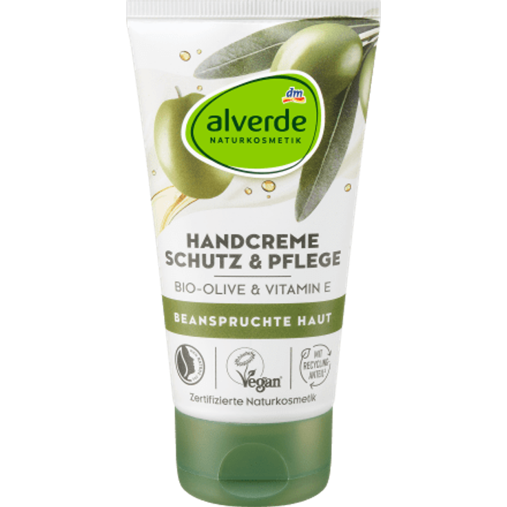 alverde NATURKOSMETIK Handcreme Schutz & Pflege Olive & Vitamin E, 75 ml