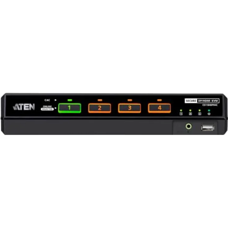 ATEN CS1184DPH4C, 4-Port USB KVM Switch mit 5K DP/HDMI, Single Display, Cardreader, sicherheitszertifiziert – Bild 3
