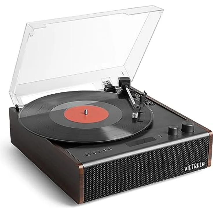 Victrola Eastwood Signature Bluetooth Plattenspieler mit Dreigang-Plattenspieler und austauschbarer Audio-Technica-Kartusche | Espresso
