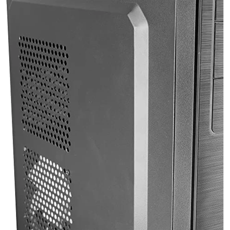 Tacens 2INITIOX, PC-Gehäuse ATX Semi-Tower, 12cm Seitenlüfter, Gebürstete Aluminiumfront, Stahl, Schwarz – Bild 4